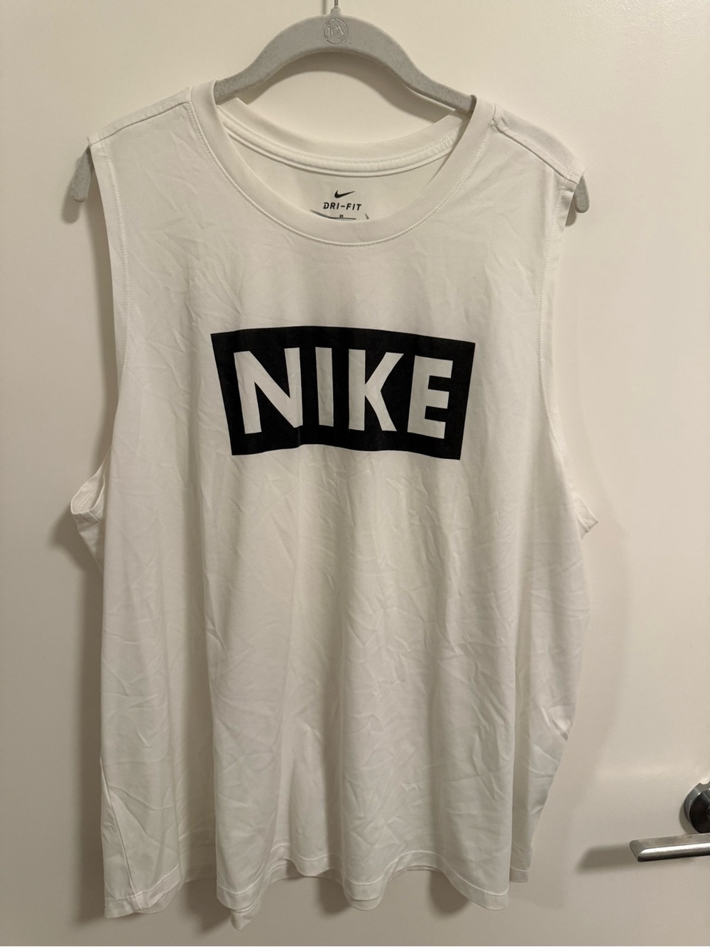 Women’s Nike Dri-FIT White Tank with Black Logo